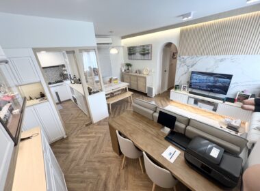 【Toby裝修】沙田濱景花園 五口之家改造奶油色家居