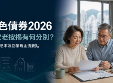 銀色債券2026與安老按揭比較封面圖，香港長者夫婦查閱退休現金流及住宅物業資料