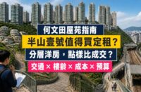 半山壹號屋苑指南封面，展示何文田分層住宅與洋房、斜路交通及買家比較成交